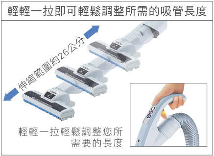 拉杆式自动集尘管长度调整功能